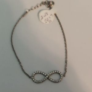 Sterling silver Infinity bracelet with CZ